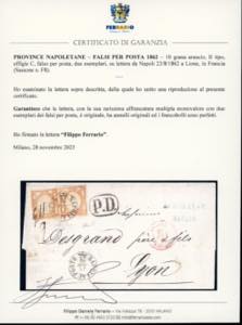 1862 - 10 grana arancio, II tipo, ... 