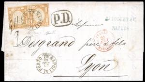 1862 - 10 grana arancio, II tipo, effigie C, ... 