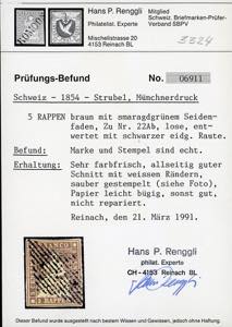 SVIZZERA 1854/1862 - Cinque ... 