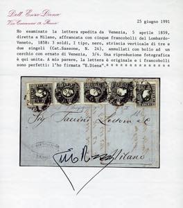 1859 - 3 soldi nero, I tipo (24), ... 