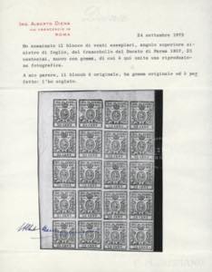 1857 - 25 cent. bruno lilla (10), ... 