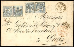 1859 - 40 cent. azzurro, una coppia ... 