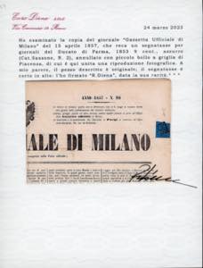 1857/59 - 6 cent. rosa vivo (1), ... 