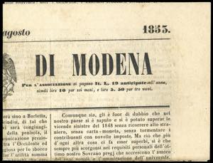 1853 - 9 cent. azzurro (2), ... 