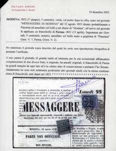 1853 - 9 cent. azzurro (2), ... 