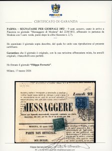 1853 - 9 cent. azzurro (2), ... 