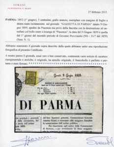 1859 - 5 cent. giallo arancio (1), ... 