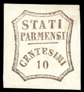1859 - 10 cent. bruno grigiastro (14a), ... 