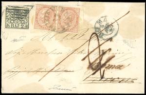 1865 - 2 baj bianco verdastro (3Aa), su ... 