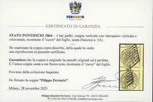 1864 - 4 baj giallo (5A), coppia ... 