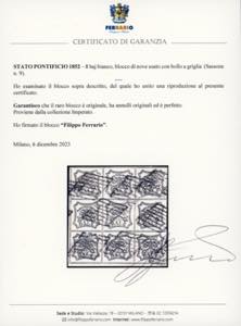 1852 - 8 baj bianco (9), blocco di ... 