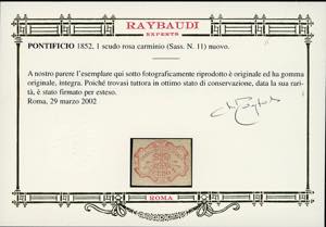 1852 - 1 scudo rosa carminio (11), ... 