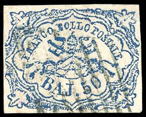1864 - 50 baj azzurro oltremare scuro (12), ... 