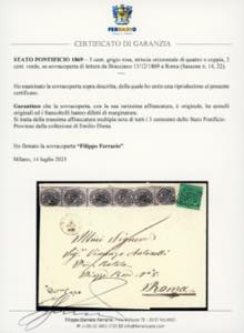 1869 - 3 cent. grigio rosa, ... 