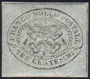 1867 - 3 cent. grigio (15), gomma originale, ... 