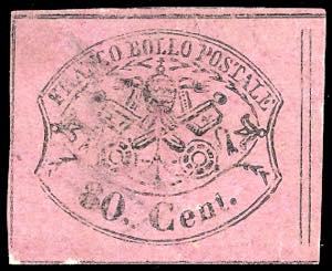1867 - 80 cent. rosa lillaceo (20), usato, ... 
