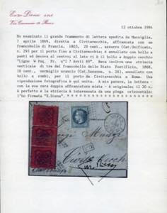 1869 - 10 cent. arancio vermiglio, ... 