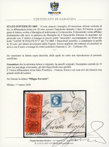 1869 - 10 cent. arancio vermiglio, ... 