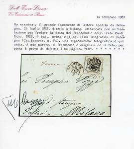 1855 - 8 baj bianco, falso per ... 