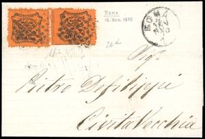 1870 - 10 cent. arancio vermiglio (26c), due ... 