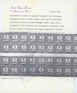 1859 - 5 baj violetto (6), blocco ... 