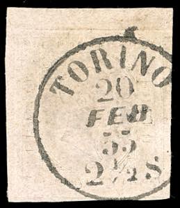 1853 - 40 cent. rosa chiaro (6), bordo di ... 