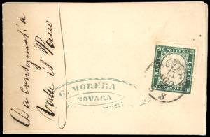 1857 - 5 cent. verde mirto (13A), lievi ... 