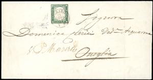 1857 - 5 cent. verde mirto (13A), perfetto, ... 