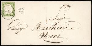 1858 - 5 cent. verde giallo chiaro (13Af), ... 