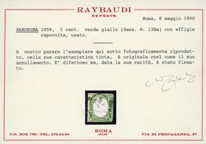 1859 - 5 cent. verde giallo ... 