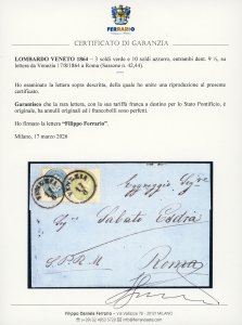 1864 - 3 soldi verde e 10 soldi ... 