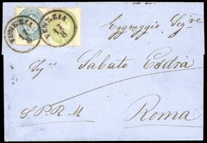 1864 - 3 soldi verde e 10 soldi azzurro, ... 