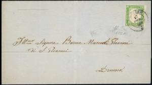 1860 - 5 cent. verde giallo, STAMPA ... 