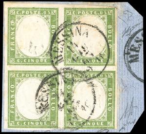 1862 - 5 cent. giallastro chiaro (13Db), ... 