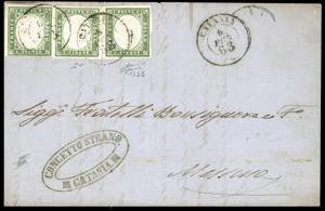 1863 - 5 cent. verde giallastro chiaro ... 