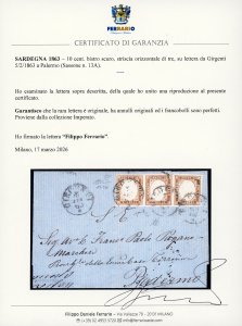 1863 - 10 cent. bistro scuro ... 