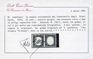 1860 - 20 cent. azzurro grigio, ... 