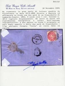 1865 - 5 soldi rosa, esemplare ... 