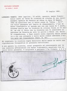 1866 - 10 soldi azzurro, dent. 9 ... 