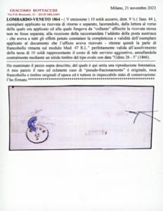 1866 - 10 soldi azzurro, dent. 9 ... 