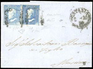 1859 - 2 grana azzurro, I tavola, carta di ... 