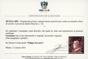 1859 - 50 grana lacca bruno (14), ... 