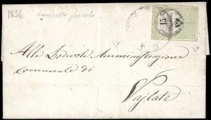 1856 - 15 cent., marca da bollo tipografica ... 