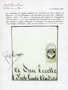 1854 - 75 cent. verde e nero, ... 