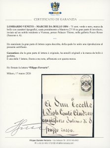 1854 - 75 cent. verde e nero, ... 