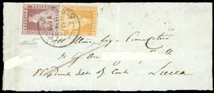 1857 - 1 soldo bistro arancio su grigio, 1 ... 