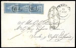 1851 - 2 crazie azzurro su grigio (5), ... 