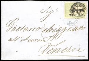 1854 - 15 cent., marca da bollo calcografica ... 