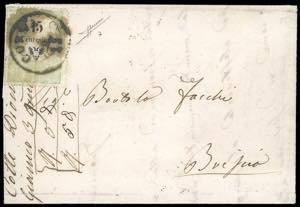 1856 - 15 cent., marca da bollo calcografica ... 