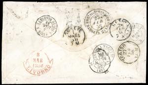 1858 - 9 crazie bruno violaceo su ... 